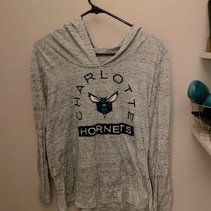 Charlotte hornets lisenced women's long sleeve tshirt with hood